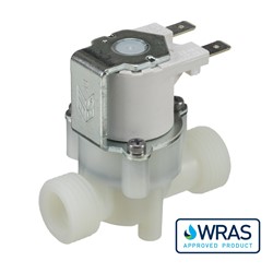 1/2" BSP male connections, 2-way normally closed solenoid valve, 12V AC/DC